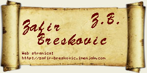 Zafir Brešković vizit kartica